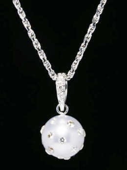 ホワイトパール真珠 ダイヤモンドネックレス
