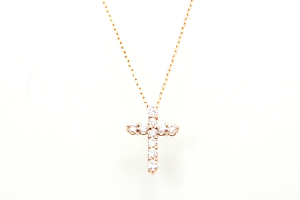 18K ダイヤモンド クロス（十字架） ネックレス【激安セール】