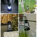 バッテリー内蔵型 ソーラー発電&手動発電機能 おしゃれな防災LEDランタン明るい7灯ライト