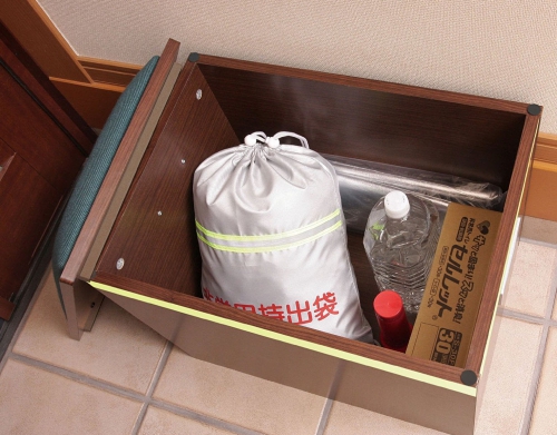玄関用 防災収納ベンチ 870254