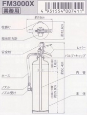 【家庭用消火器】ヤマトプロテック 蓄圧式 粉末ABC消火器 10型 業務用 FM3000X