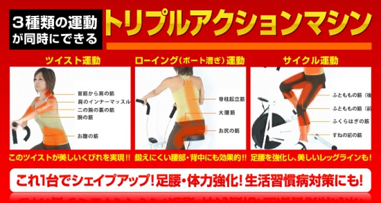 【シェイプアップマシン　エアロバイク】サイクルツイスタースリム