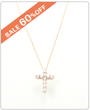18K ダイヤモンド クロス（十字架） ネックレス【激安セール】